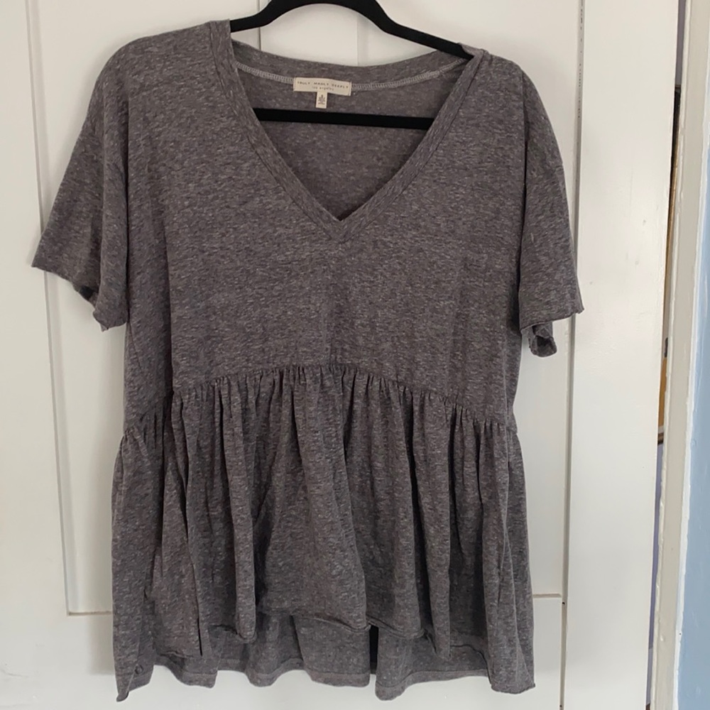 Urban soft grey peplum top